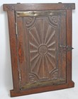 Antique Wooden Wall D  cor Window Panel With Frame Original Old Hand Carved