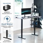 Vivo Electric 63  X 32  Stand Up Desk  Dark Gray Table Top  Black Frame