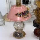 Huge Antique vintage Perfume Bottles Lamp Shade Obelisk Egyptian Poodle Lady 27 