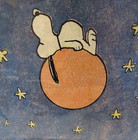 Peanuts Worldwide Vintage Snoopy Garden Denim Cardboard Poster Print Korea New