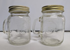 Vintage Golden Harvest Glass Mason Jar W  Gold Metal Top Salt   Pepper Shakers