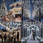 Christmas Lights Outdoor Ul Certified Meteor Shower Lights 12 Inch 8 Tubes 192 L