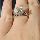 2 Ct Princess Cut Moissanite Solitaire Engagement Ring Solid 14k White Gold
