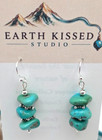 Kingman Turquoise Nugget Sterling Silver Southwestern Dangle Earrings