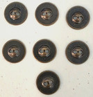 Vintage Military Brass Metal Two Hole Button Equipments  Lot Of 7