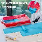 4 Inch Paint Roller Kit  12-piece Professional Tray Set With 6 Microfiber Sleeve