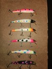 Vintage Bomber Lure Lot Of 6 Hot Colors