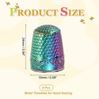 Sewing Thimble  4 Pcs Metal Thimbles For Hand Sewing  Multicolor