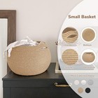 Goodpick Wicker Storage Basket For Living Room  Small Round Woven Basket For