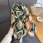 Luxury Cashmere Feel Floral Scarf For Women Winter Warm Shawl Wrap Soft Pashmina