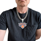 New York Knicks Gem Necklace Silver Bling Basketball Hip Hop Pendant   20  Chain