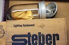 Vintage Steber Industrial Glass Light Fixture New Old Stock Nos Explosion Proof