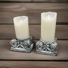 Vintage Green Candle Holder Set Of 2