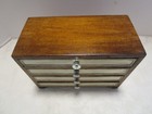 Vintage Solid Wooden Metal Knobs 4-drawer Chest Jewelry Trinket Organizer 9  W