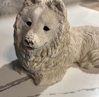 Vintage Sandicast Samoyed Dog Figurine Sandra Brue 1986 White Husky Statue 10 