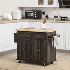 Modern Rolling Kitchen Island Cart W  Storage  Spice Rack  Towel Rack   Drawers
