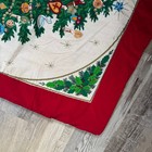 Vintage Quilted Christmas Tree Wall Hanging Red Border Holiday Textile Decor