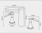 Bathroom Sink Faucet Stainless Steel Three Holes Basin Vessel Mixer Tap 2 Handle