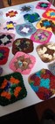 Crocheted Granny Squares 50 Squares Multiple Colors Handmade 3 5 Inches   new   a