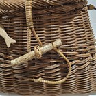 Vintage- Large Hand Made Willow Fishing Fish Creel 15 X 12 X 10 Inches- Euc    