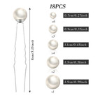 18pcs Pearl And Rhinestone Hair Accessories For Wedding  Bridal Styling - U Shap
