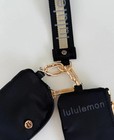 Lululemon Black Dual Zip Wristlet Mini Pouch Keychain Wallet Bag
