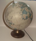 Large Vintage Tecnodidattica Globe Lamp World Map Light Made In Italy Model