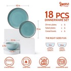 Plates And Bowls Sets  Porcelain Dinnerware Sets For 6  18 Pcs Handcrafted Gl   