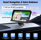 7 Inch Car Gps Navigator With 2025 Usa Maps  Voice Turn-by-turn Guidance  Lane A