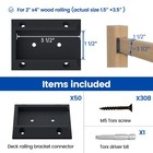 Muzata 50 Pcs Deck Railing Brackets Connectors For 2x4 1 5  X 3 5   Black