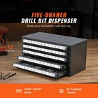 Uimoso Drill Bit Organizer Cabinet With Five Drawers For Sizes 33 64  To 63 64 