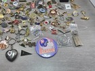 Lot Lapel Pins   Keychains 2 75 Lbs Pinbacks Flags Holiday Event
