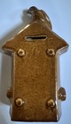 Vintage Ceramic Porcelain Rockingham Dove On Birdhouse Coin piggy Bank Ca 1910