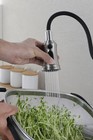 Brushed Nickel Pull Out Kitchen Faucet  Stainless Steel For Single Handle