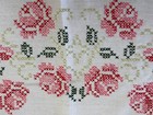 Table Runner Cross Stitch Floral 41  Long Cottage Core Victorian Vintage