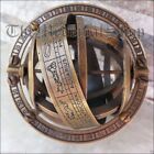 Antique Style Solid Brass Armillary Sphere Vintage Tabletop Astrolabe Globe Gift