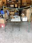 Vintage Metal Full Headboard Green Floral  In Very Good Condition