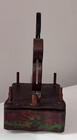 Primitive Wooden Folk Art Sewing Caddy Duck Scissors Holder Thread Pegs Drawer
