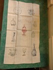 Vintage  Dish Tea Kitchen Towel Unused Linen American Glass Theme