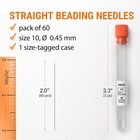 Voneedl 60 Straight Beading Needles With Convenient Storage Tube Size 10-0 4   
