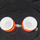 Vintage 1966 Holt Howard Striped Footed Porcelain Mugs - Set Of 2 Retro Mcm