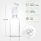 25 Pack 1 7oz 50ml Plastic Empty Bottles Clear Travel Containers Travel Size Bot