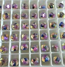 Swarovski 1088 39ss 8mm Chaton Rhinestone Violet Transmission Foiled  6pcs  