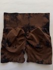 High-waist Tie-dye Women s Butt Scrunch Bike Shorts - Brown black
