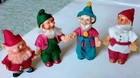 Vintage Standing Gnome Elf Christmas Toy Rubber Felt Figurine Doll Lot 4  - 5 