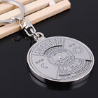 Keyring Keychain 50 Years Perpetual Calendar Silver Alloy Key Chain Ring