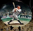  3 Diff   Babe Ruth Joe Dimaggio Mickey Mantle Collector Plates W  Stand Holders