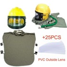 Safety Sandblast Helmet Sandblaster Sandblasting Hood Protector Gear 25pcs Lens