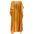 Women Bohemian Kaftan Floral Mustard Yellow Caftan Georgette Housedress L-51 