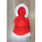 Pet Holiday Hooded Santa Costume Adjustable Straps Puppy Dog Size Xs